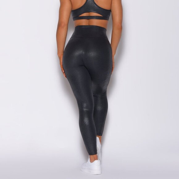 NWT BOMBSHELL SPORTSWEAR Python Shine Legging Black XS - Picture 5 of 7